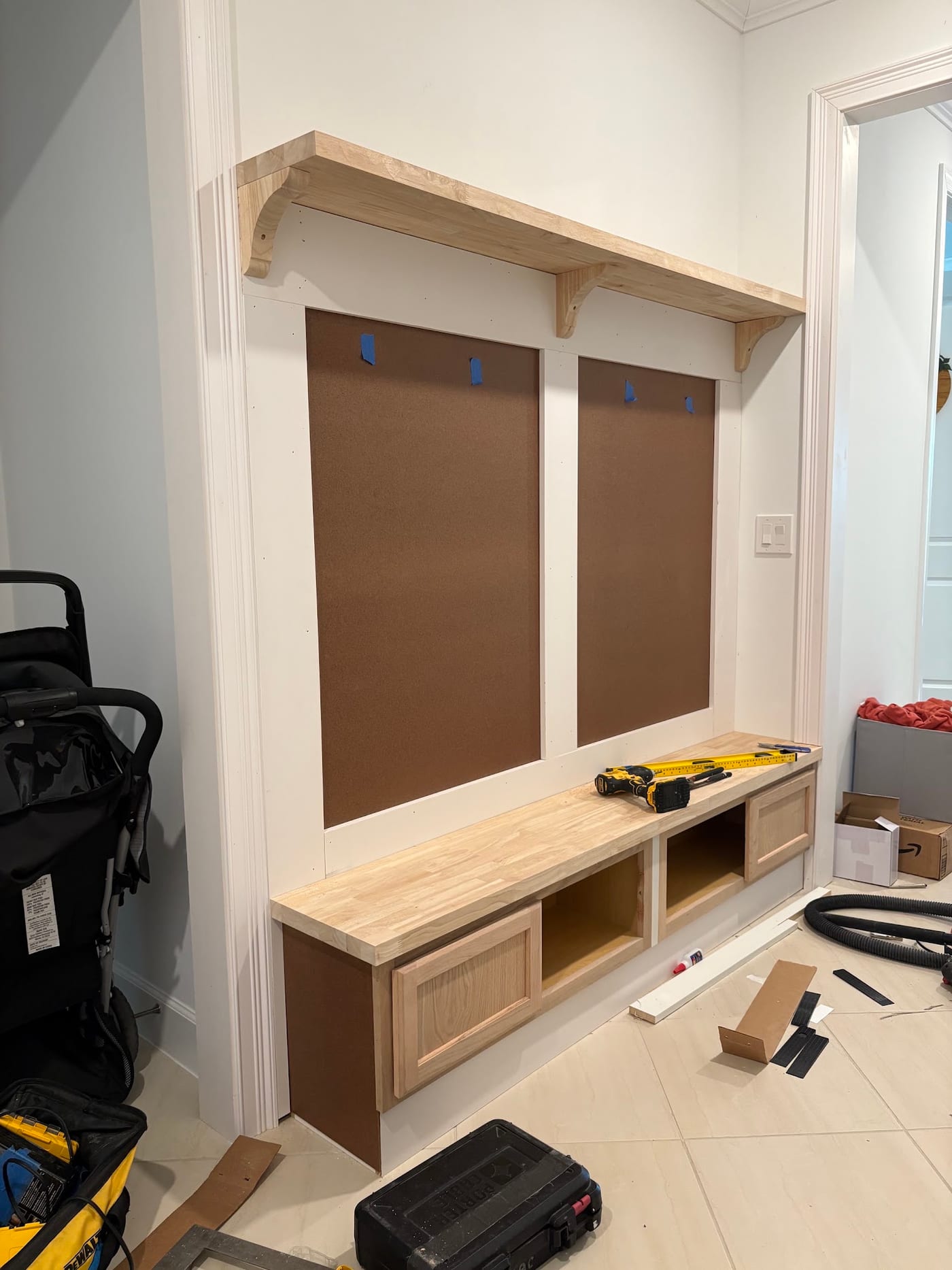 Mudroom Built-In, In Progress